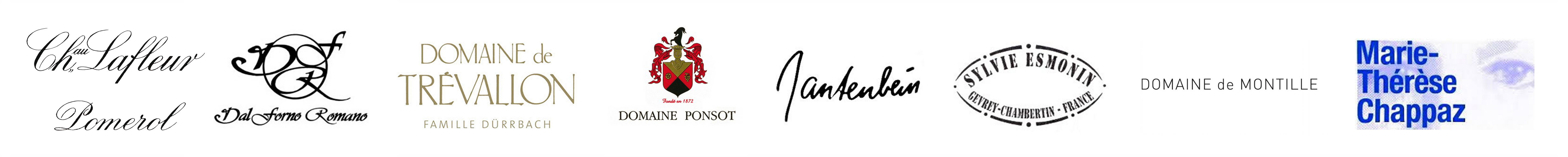Logos_-_Lafleur_Ponsot_Gantenbein_De_Montille_Chappaz_Trevallon_Esmonin_Dal_Forno