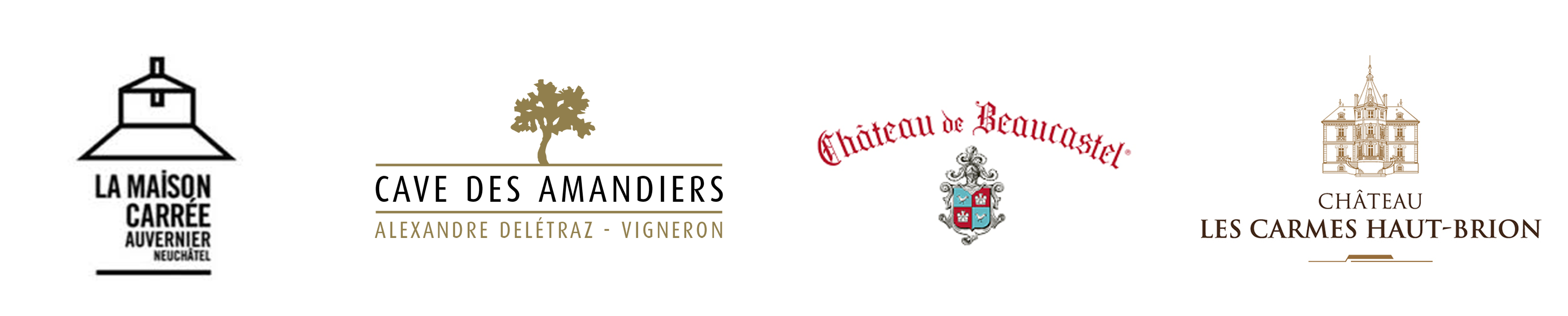Logos_-_Perrochet_-_Beaucastel_-_Deletraz_-_Carmes_Haut-Brion